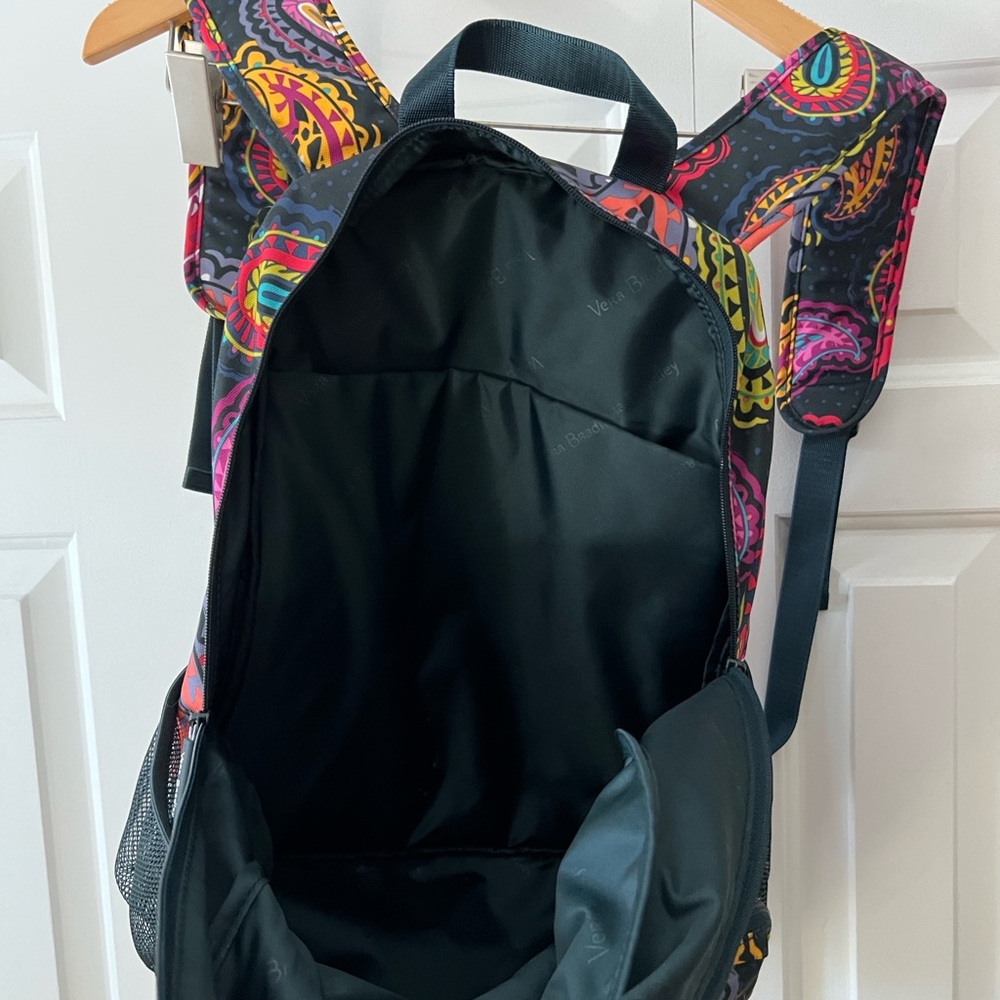 Vera Bradley Black Multicolor Paisley Backpack - Picture 5 of 6